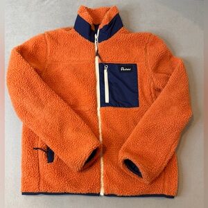 Penfield Vibrant Orange Fleece with Navy Pocket men’s size Medium